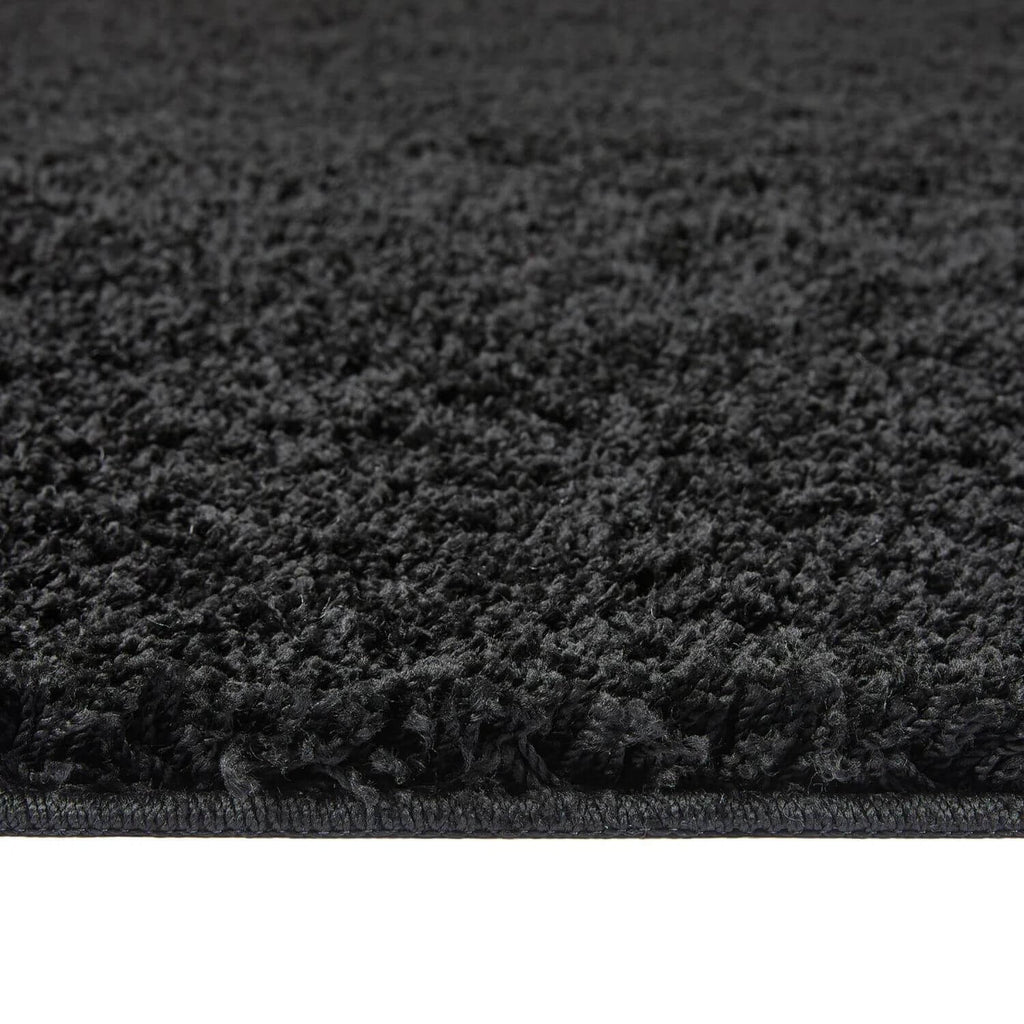 Washable Black Shaggy Rug