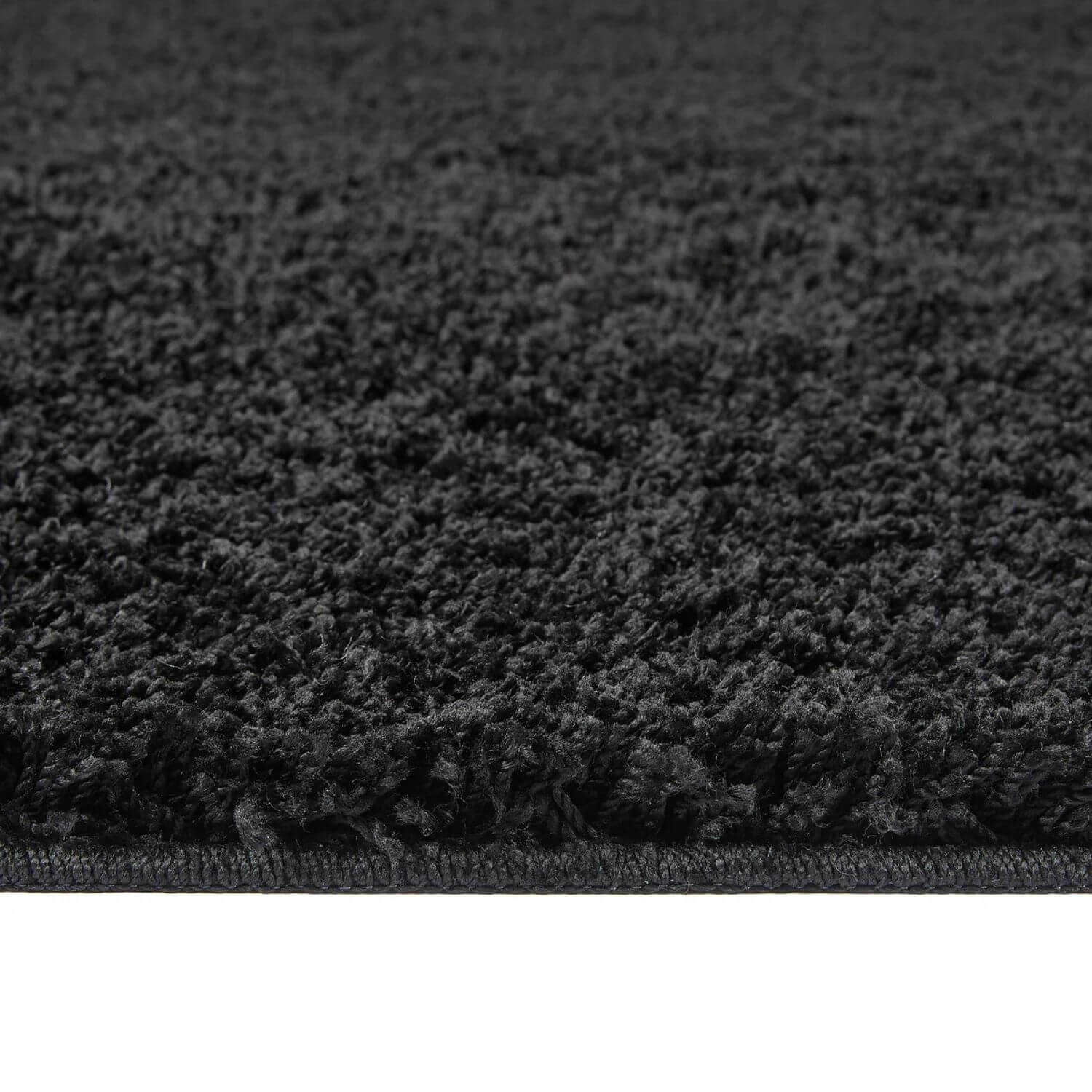 Washable Black Shaggy Rug