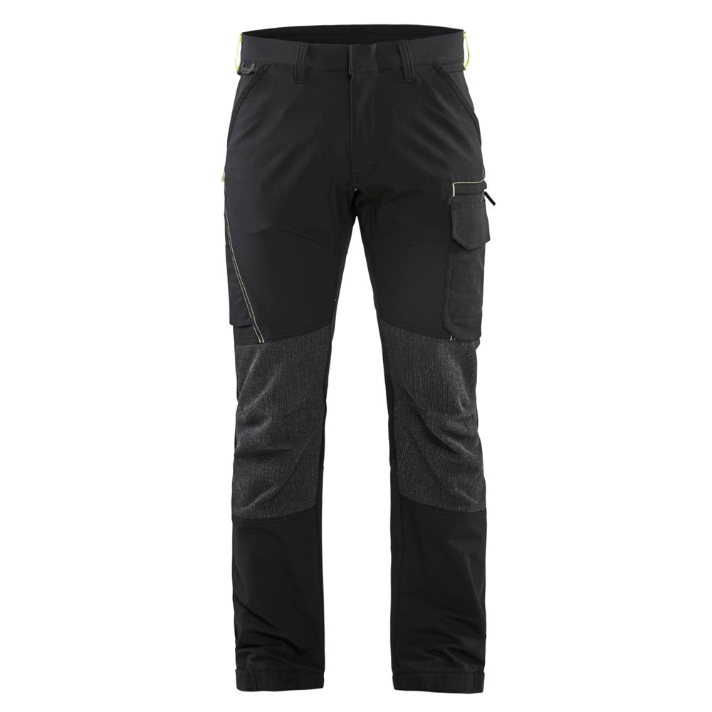 Blaklader-1422-4-Way-Stretch-Service-Work-Trousers-Black-Hi-Vis-Yellow-Workwear-Nation-Ltd-1053 - Bobobiy