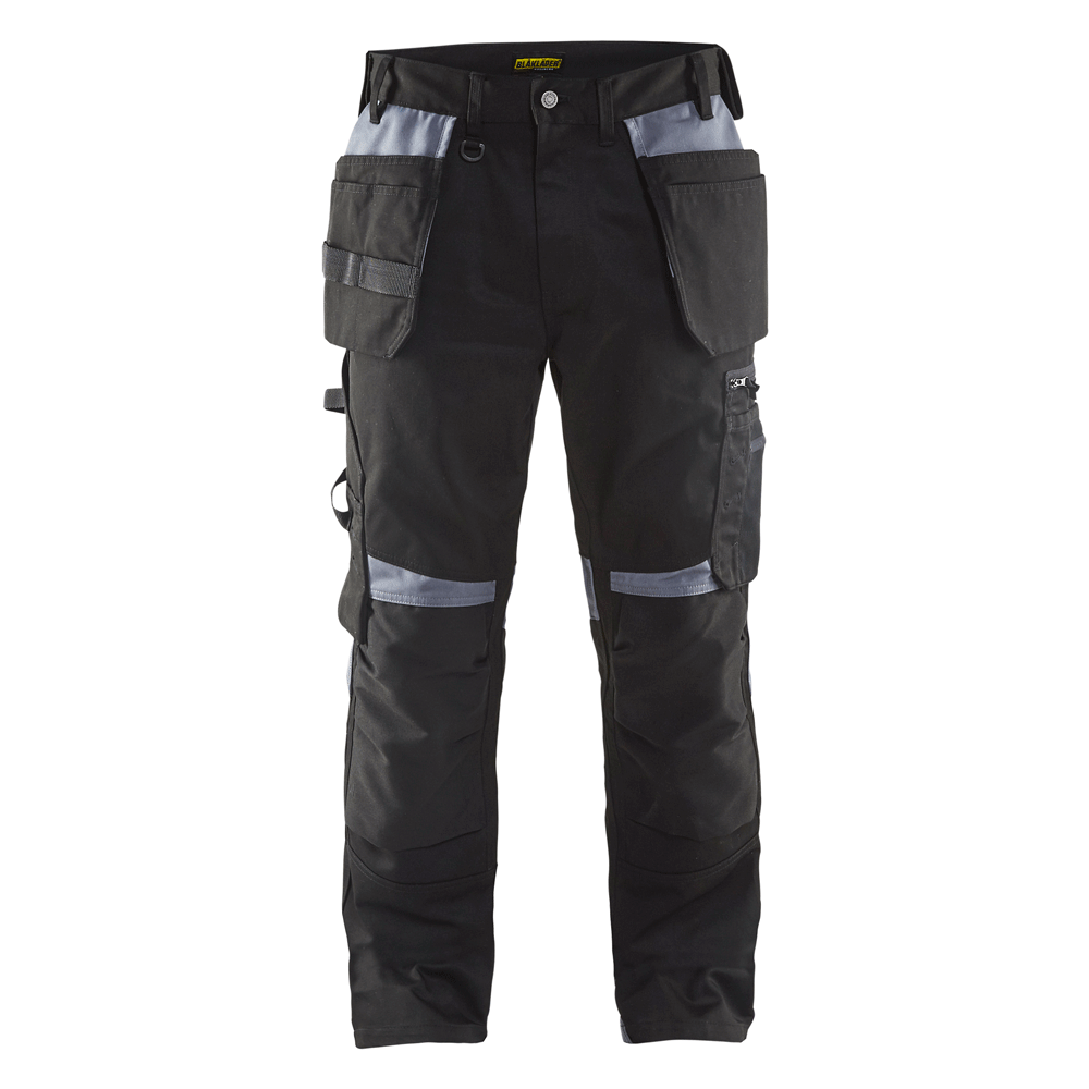Blaklader-1555-Holster-Pocket-Craftsmen-Work-Trousers-Black-Grey-Workwear-Nation-Ltd-3159 - Bobobiy