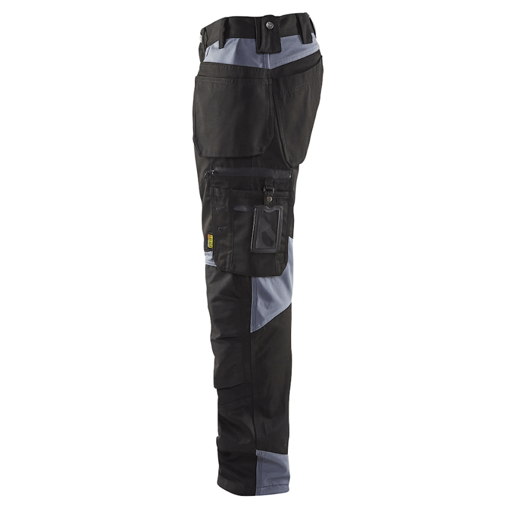 Blaklader-1555-Holster-Pocket-Craftsmen-Work-Trousers-Black-Grey-Workwear-Nation-Ltd-4700 - Bobobiy