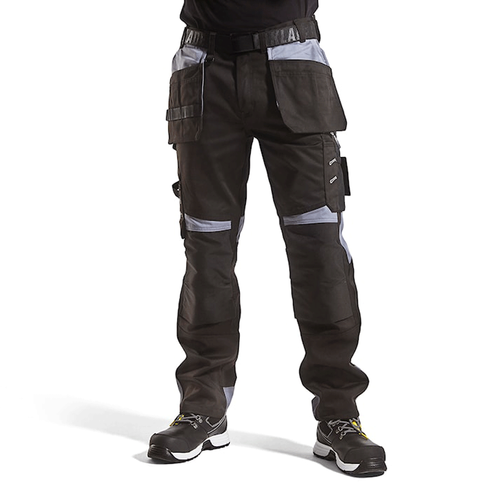 Blaklader-1555-Holster-Pocket-Craftsmen-Work-Trousers-Black-Grey-Workwear-Nation-Ltd-5806 - Bobobiy