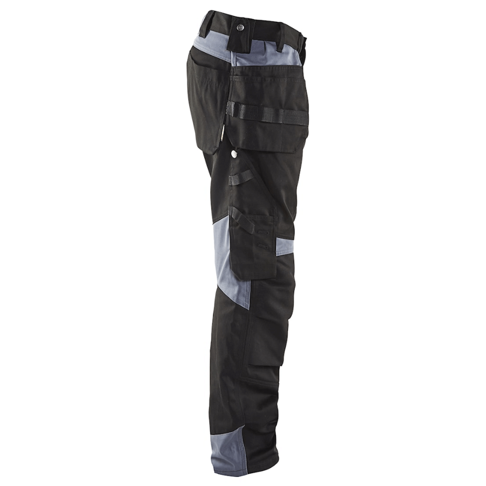 Blaklader-1555-Holster-Pocket-Craftsmen-Work-Trousers-Black-Grey-Workwear-Nation-Ltd-6207 - Bobobiy