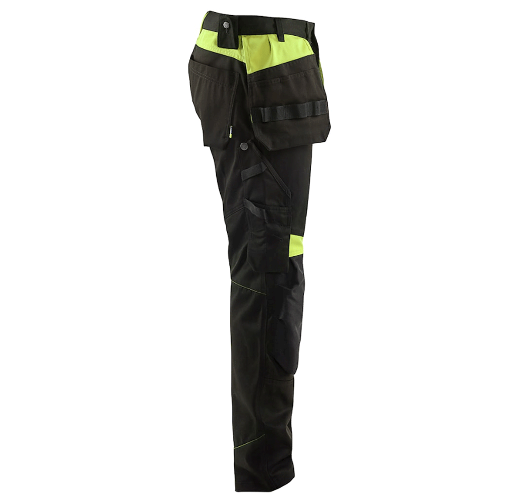 Blaklader-1555-Holster-Pocket-Craftsmen-Work-Trousers-Black-Yellow-Workwear-Nation-Ltd-2281 - Bobobiy