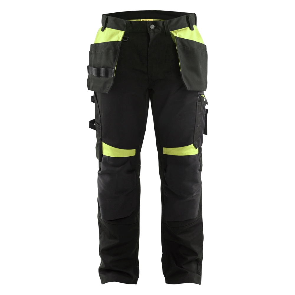 Blaklader-1555-Holster-Pocket-Craftsmen-Work-Trousers-Black-Yellow-Workwear-Nation-Ltd-8345 - Bobobiy