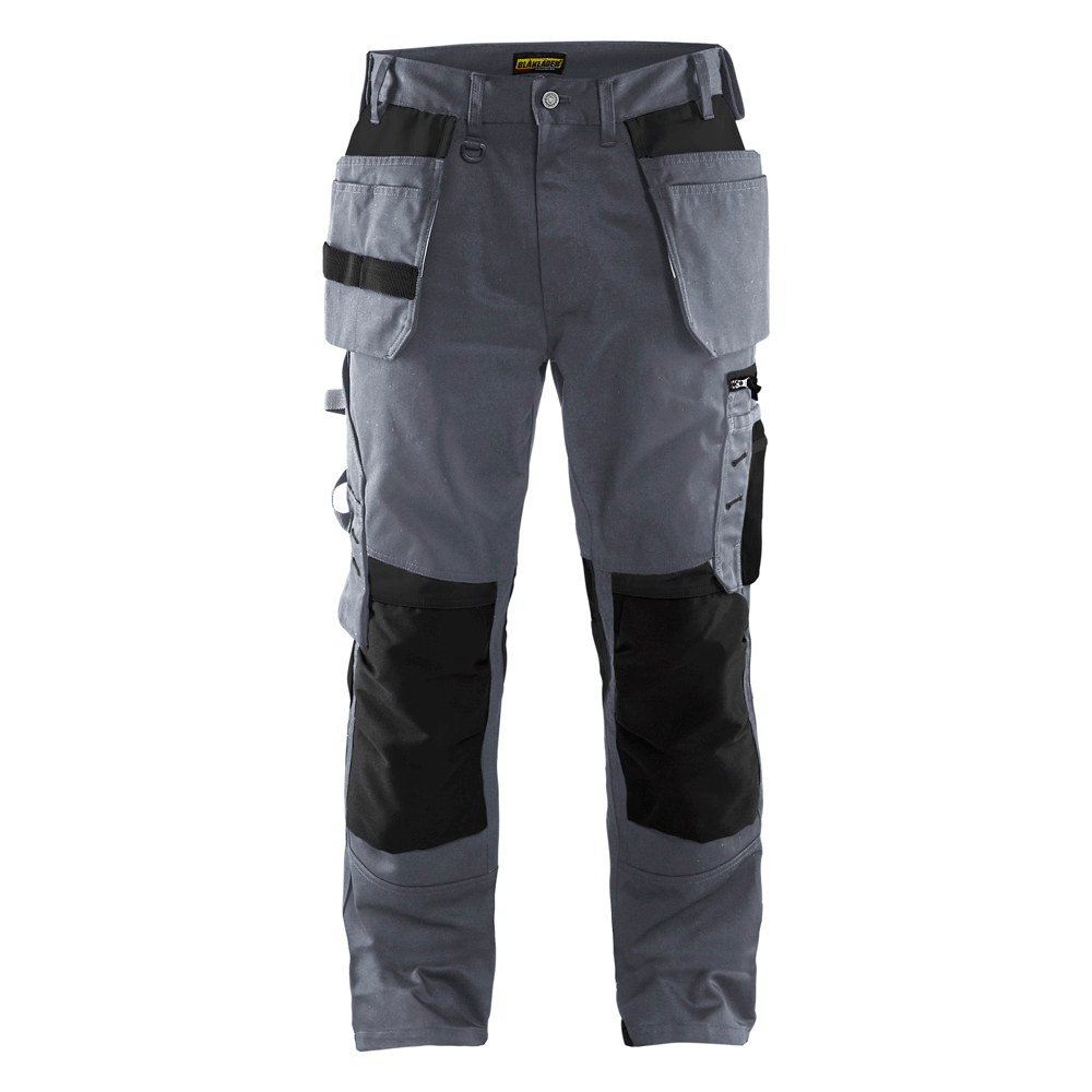 Blaklader-1555-Holster-Pocket-Craftsmen-Work-Trousers-Grey-Black-Workwear-Nation-Ltd-7095 - Bobobiy