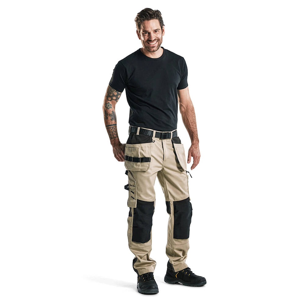 Blaklader-1555-Holster-Pocket-Craftsmen-Work-Trousers-Stone-Black-Workwear-Nation-Ltd-7248 - Bobobiy