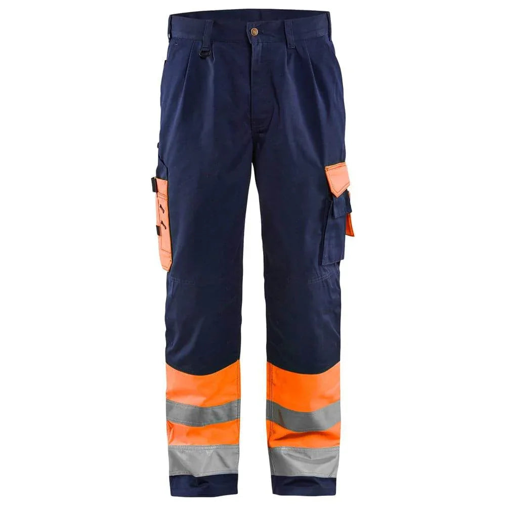 Blaklader-1584-Hi-Vis-Professional-Drivers-Work-Trousers-Blue-Orange-Workwear-Nation-Ltd-4172 - Bobobiy