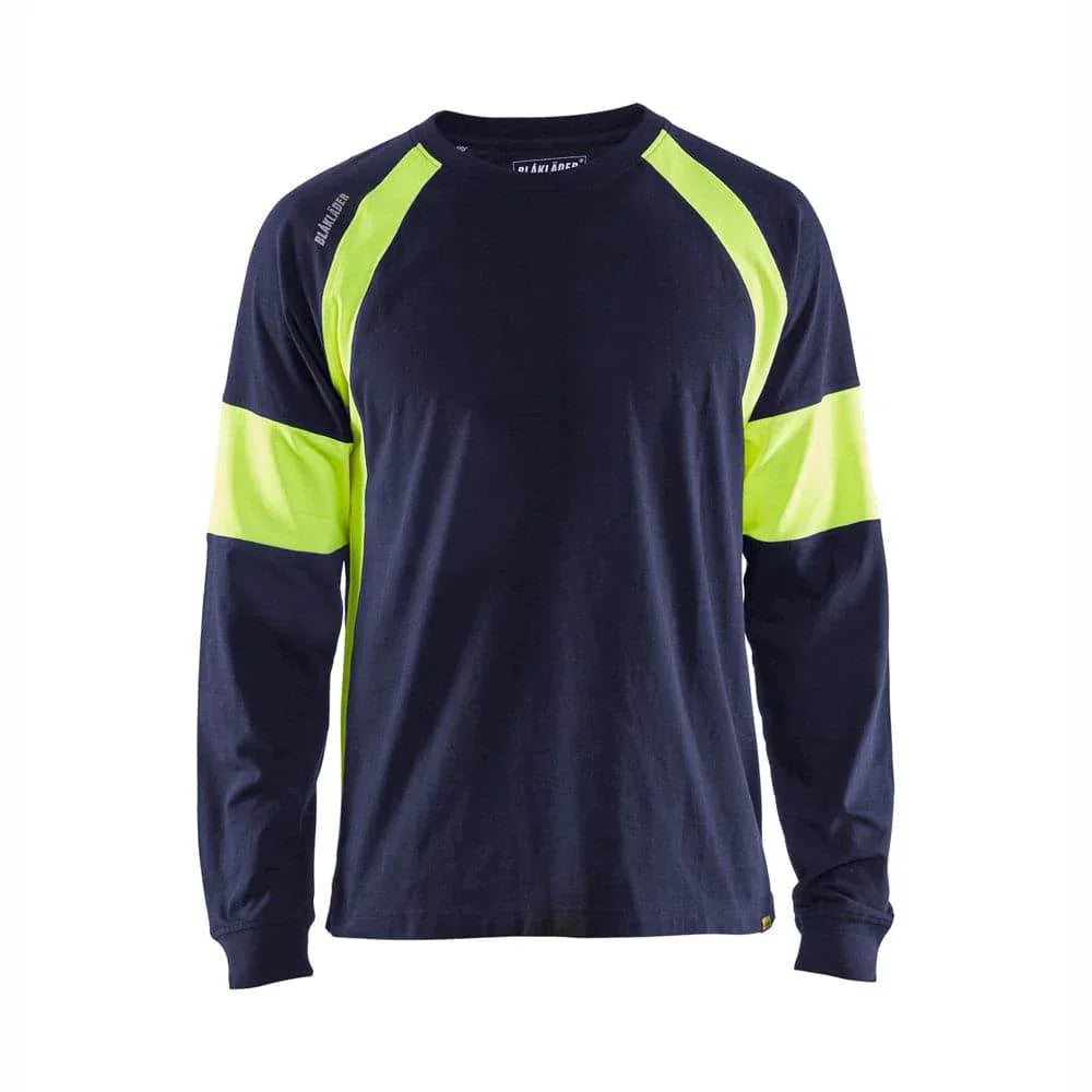 Blaklader-3520-Long-Sleeved-T-Shirt-with-Hi-Vis-Panels-Workwear-Nation-Ltd-1553 - Bobobiy