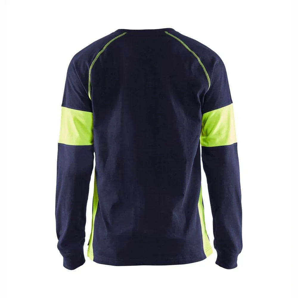 Blaklader-3520-Long-Sleeved-T-Shirt-with-Hi-Vis-Panels-Workwear-Nation-Ltd-2239 - Bobobiy