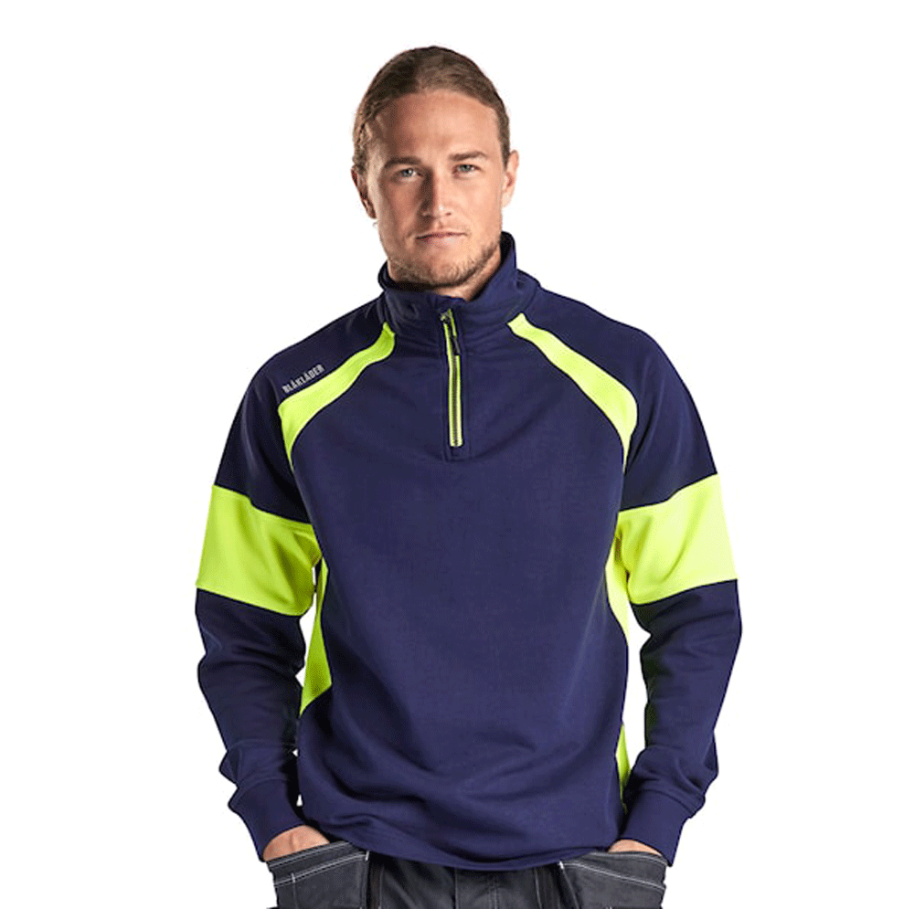 Blaklader-3550-1-4-Zip-Sweatshirt-with-Hi-Vis-Panels-Workwear-Nation-Ltd-2016 - Bobobiy