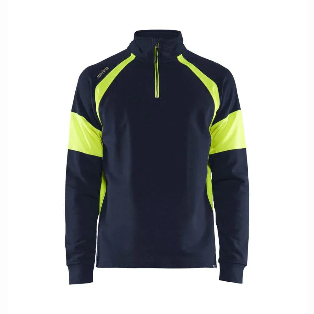 Blaklader-3550-1-4-Zip-Sweatshirt-with-Hi-Vis-Panels-Workwear-Nation-Ltd-6504 - Bobobiy
