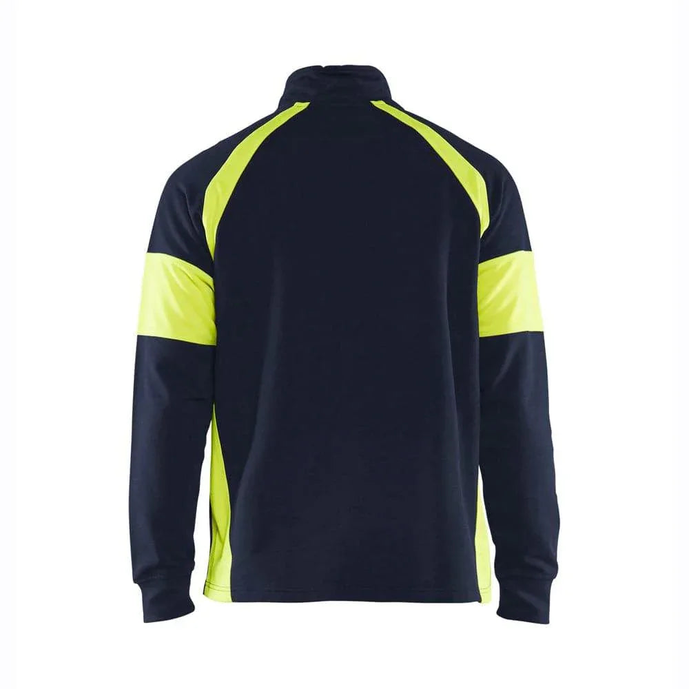Blaklader-3550-1-4-Zip-Sweatshirt-with-Hi-Vis-Panels-Workwear-Nation-Ltd-7404 - Bobobiy