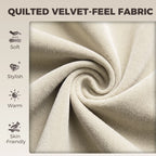 Cream quilted velvet-feel fabric swatch with soft textured swirl