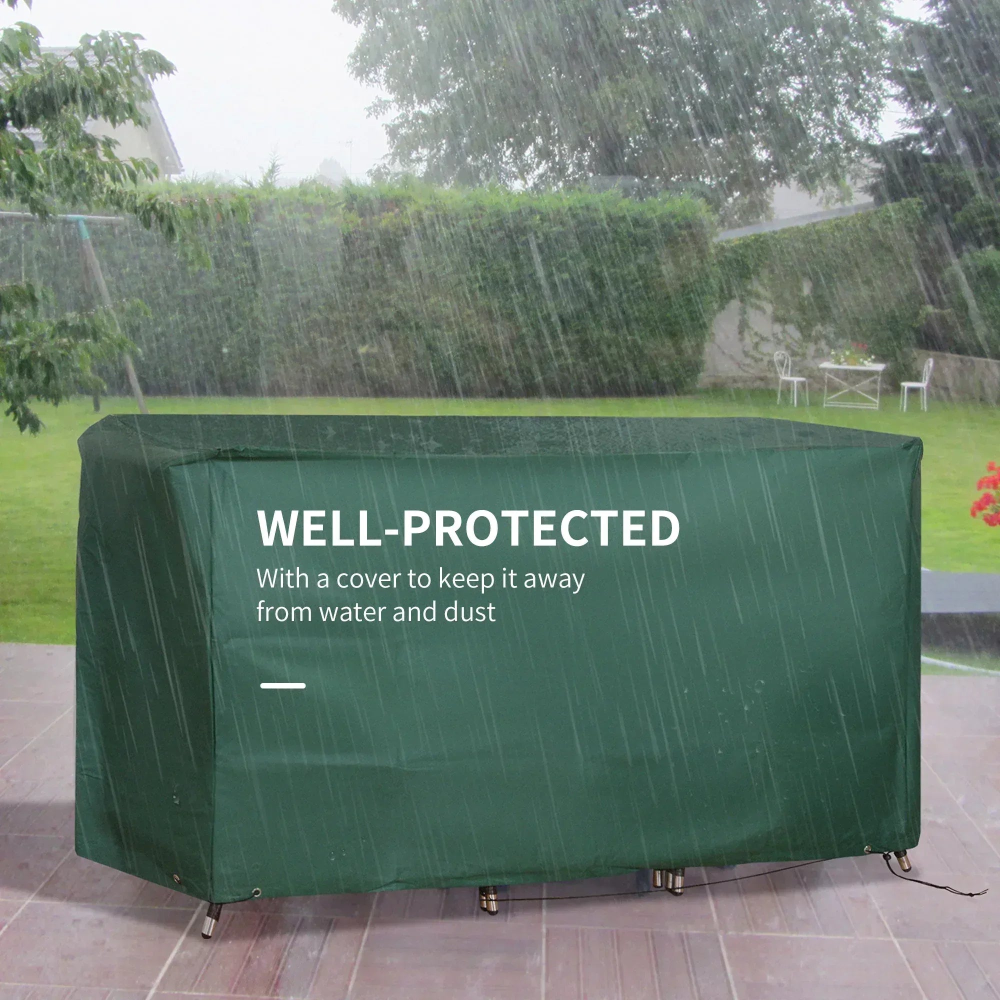 3 Pieces Rattan Bistro Set with Furniture Cover, Wicker Garden Furniture Set, Glass Top Coffee Table and Chairs with Cushions for Outdoor, Patio, Balcony, Cream White - Bobobiy