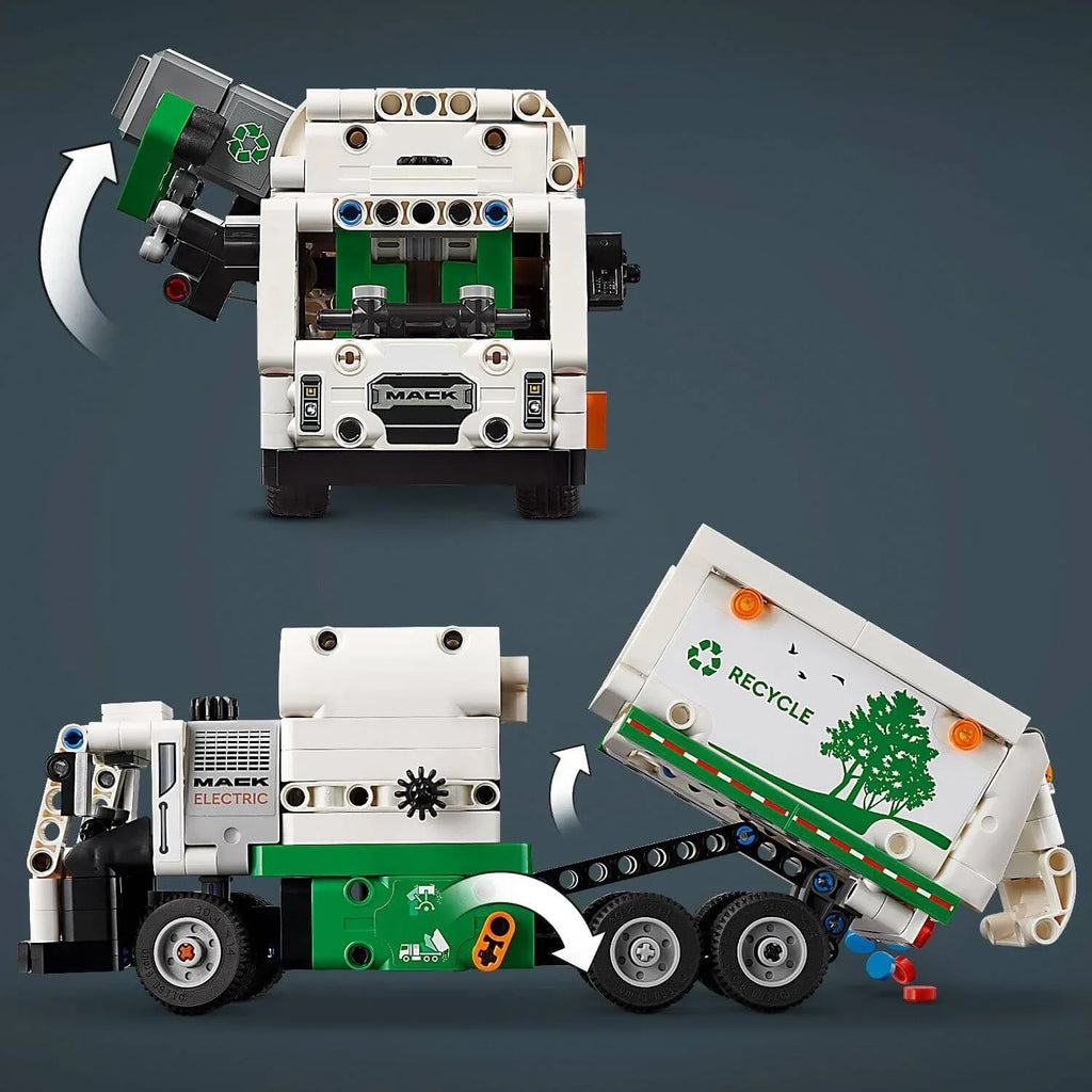 Lego Technic 42167 Mack Electric Garbage Truck Model for Ages 8 and Up - Bobobiy