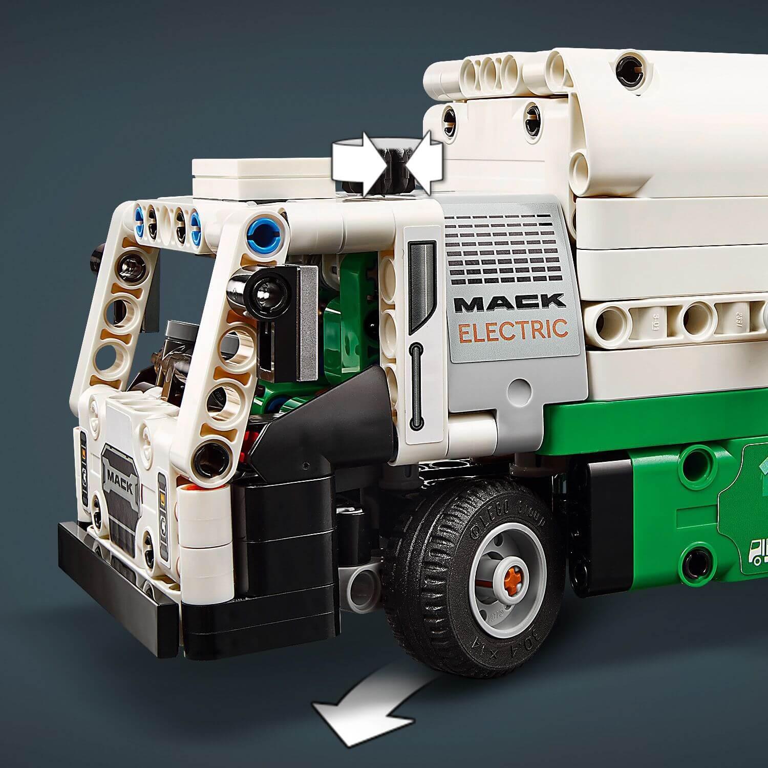 Lego Technic 42167 Mack Electric Garbage Truck Model for Ages 8 and Up - Bobobiy