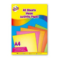 C021114-Childrens-40-Sheet-Multicoloured-Neon-Activity-Paper-Pad - Bobobiy
