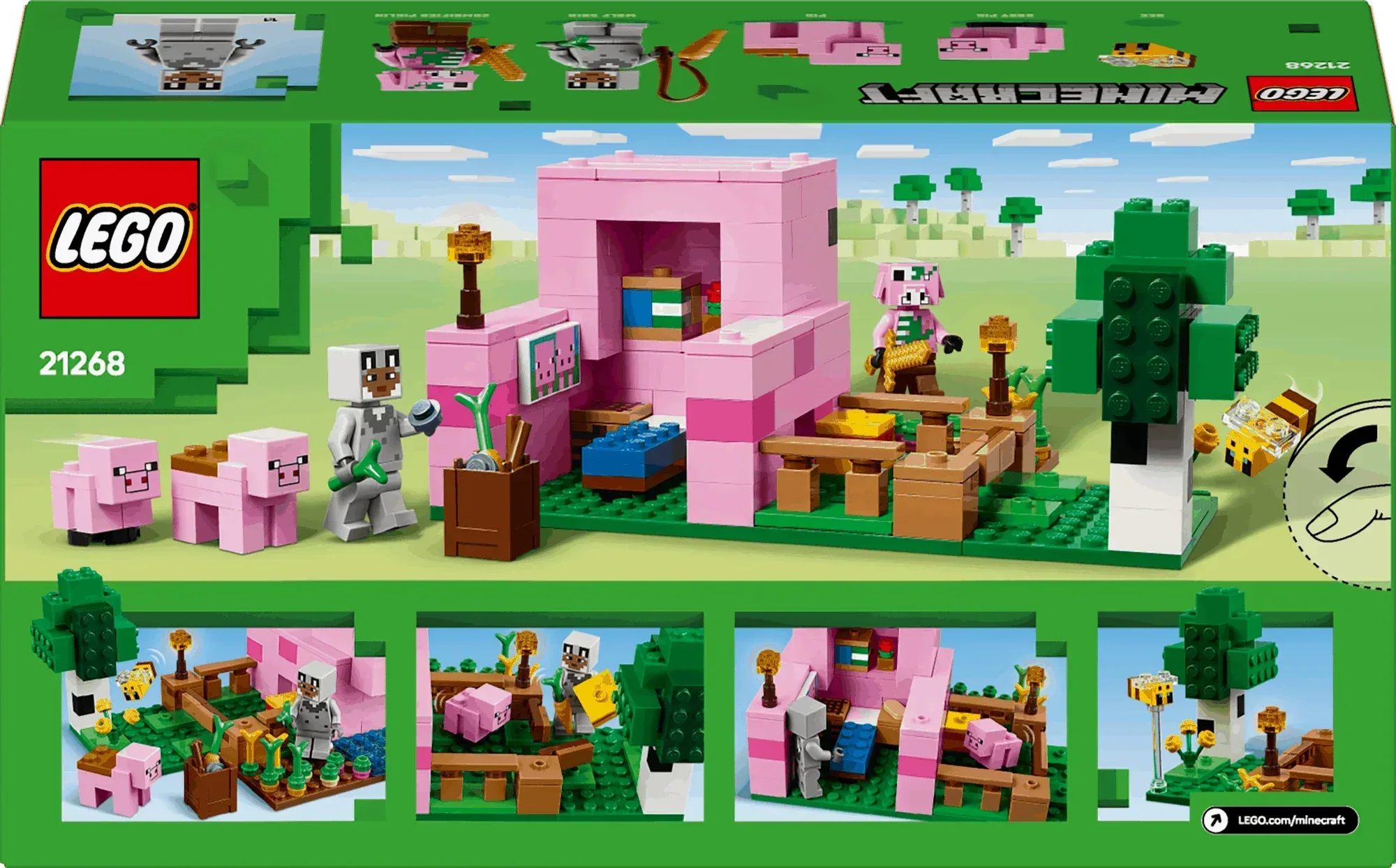 Lego Minecraft 21268 The Baby Pig House Toy Playset for Ages 7 and Up - Bobobiy