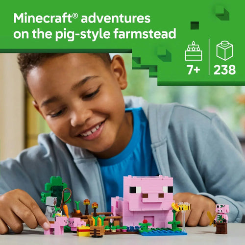 Lego Minecraft 21268 The Baby Pig House Toy Playset for Ages 7 and Up - Bobobiy