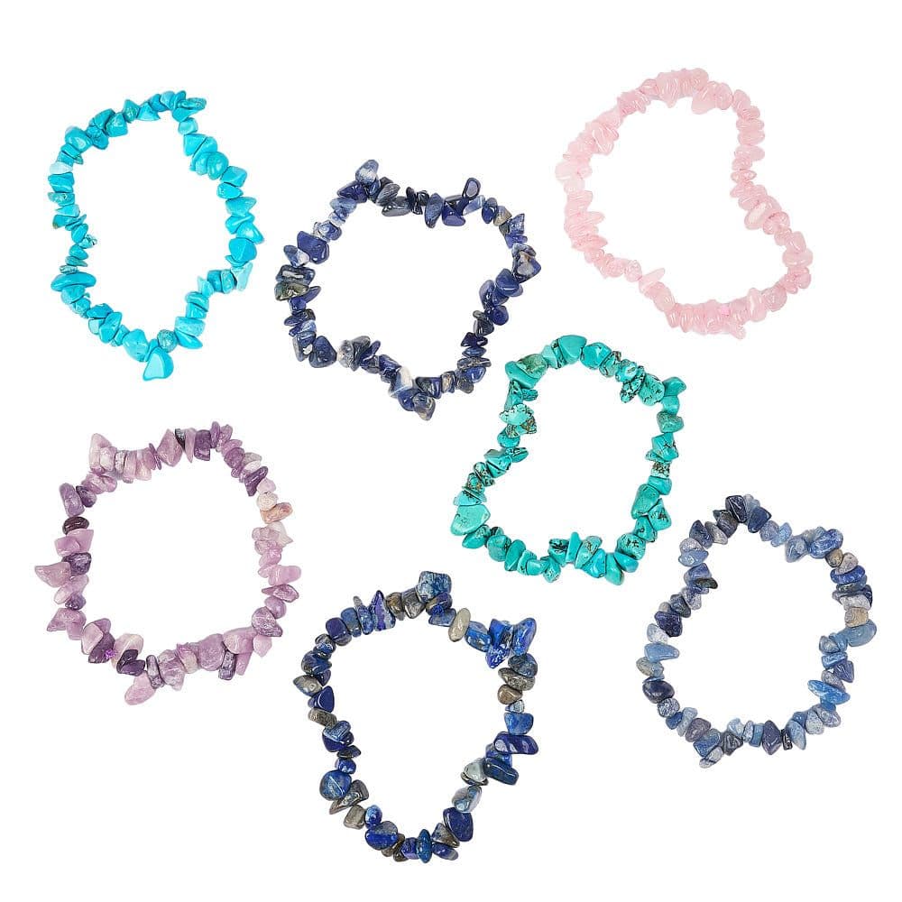 Gemstone Chip Bracelet with Elastic Available in Assorted Colours (1)