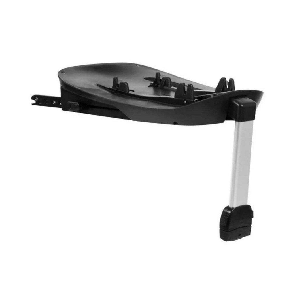 Black ISOFIX base for i-Size car seat with mounting feet and adjustment rails