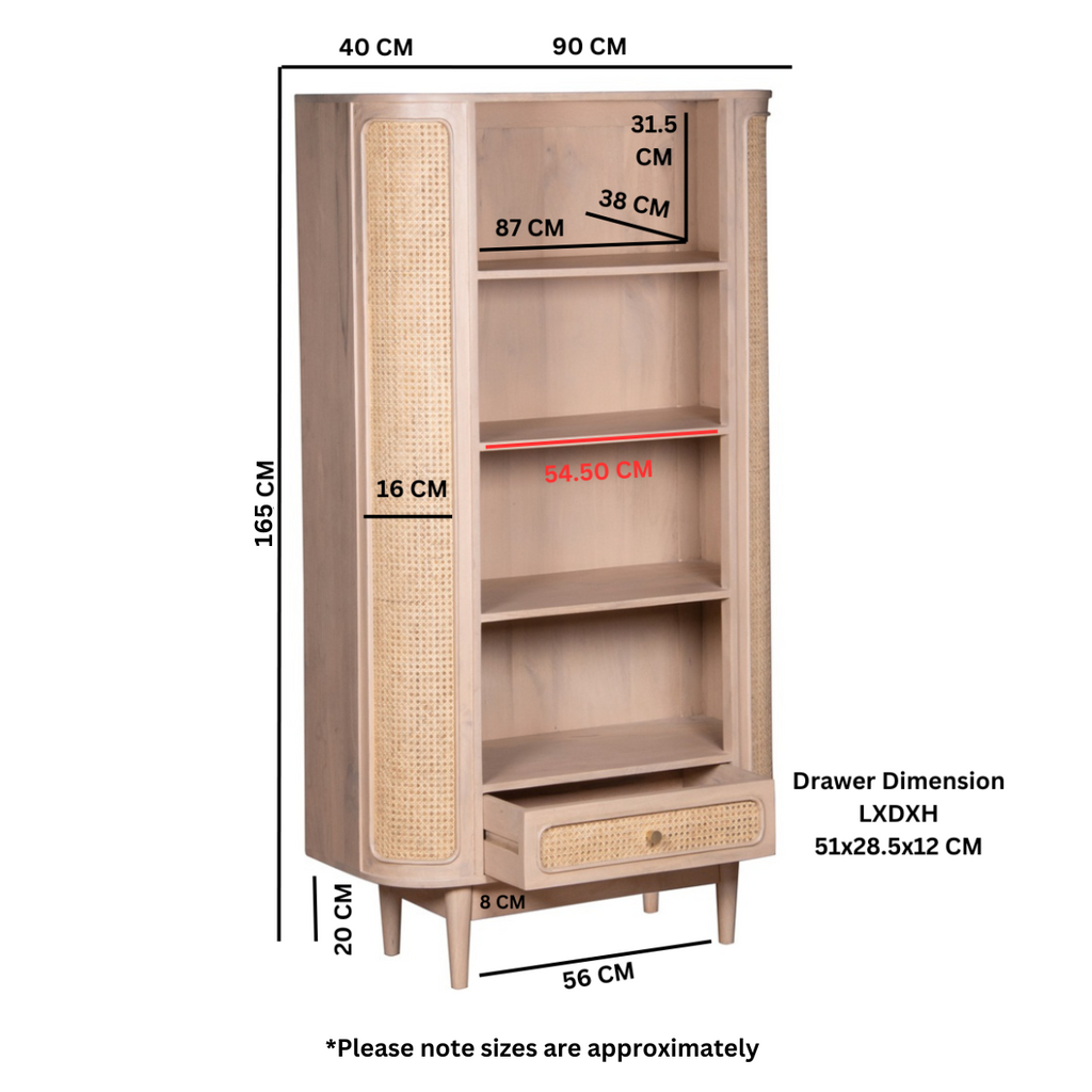 Chester Cane And Wood Bookcase
