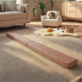 Taupe cushioned soft play balance beam with rectangular foam pads