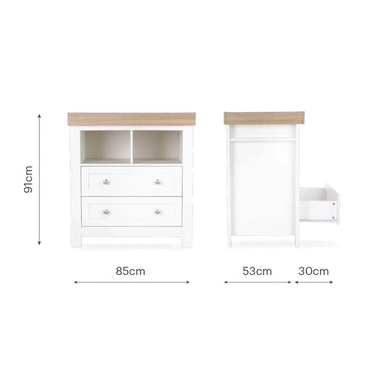 White dresser changer dimensions with oak top and front storage drawers