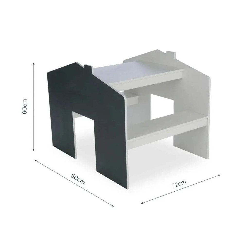 Pebble play house desk for two, 72cm x 60cm x 50cm with blackboard side panels