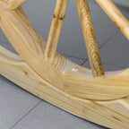Natural wood rocking base with smooth curved runners and wood grain details
