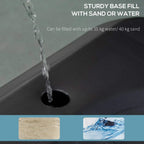 Sturdy basketball hoop base can be filled with water or sand for stability