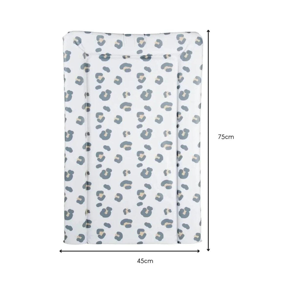 Muted leopard changing mat, 75 x 45 cm rectangular cover with stitched border