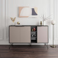Modern sideboard console with dark grey cabinets and open center shelving
