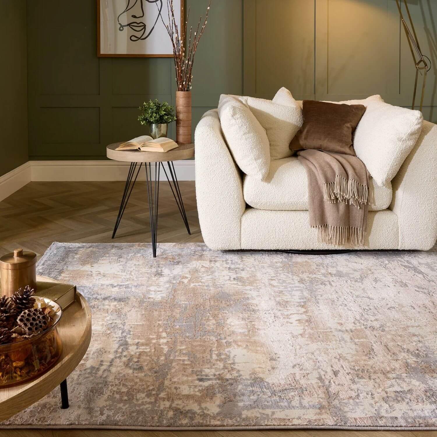 Cosimo_Beige_Grey_Distressed_Modern_Rug_1 - Bobobiy