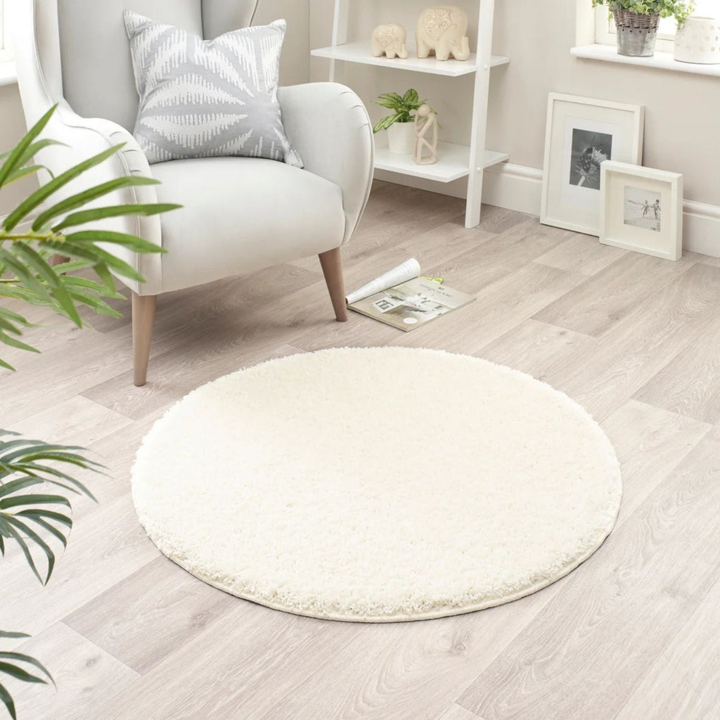 Washable Ghost Ivory Shaggy Rug