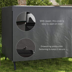 Dark grey swing chair bench cover with zipper access and drawstring buckle fastening