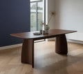 Walnut Dining Table with Curved Legs - Bobobiy