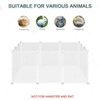 White plastic pet playpen enclosure for small animals, open panel fence