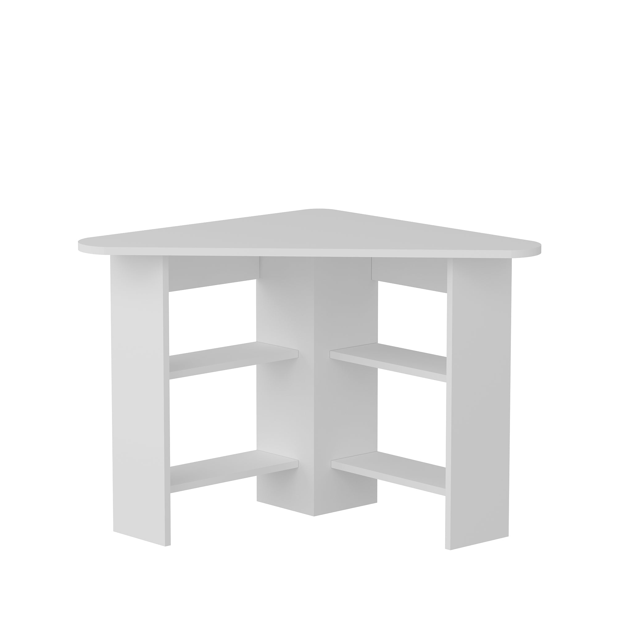 Corner Computer Desk with Shelves-Gredos