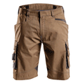 Water-repellent work shorts, clay brown with cargo side pockets