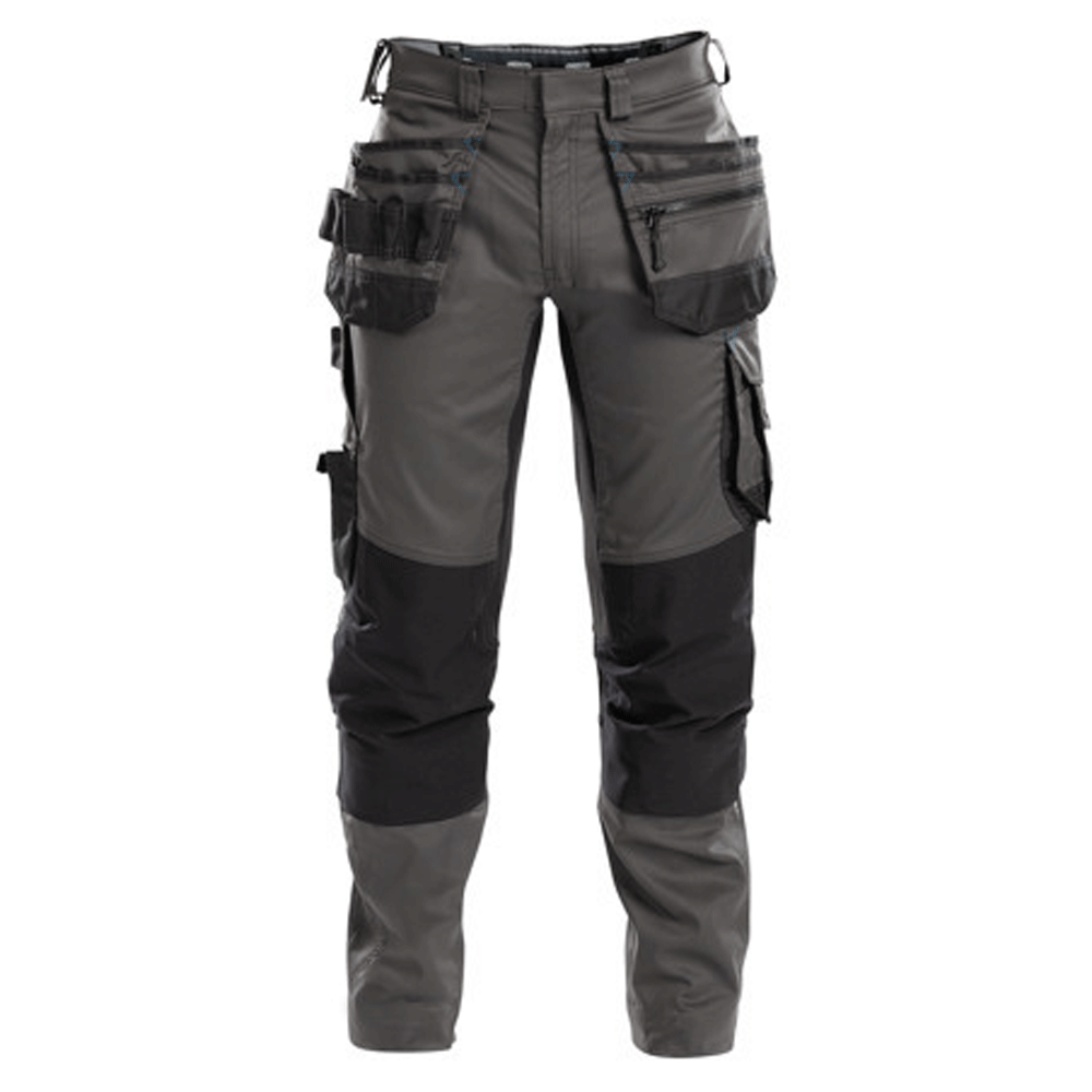 DASSY-Flux-200975-Stretch-Holster-Pocket-Kneepad-Work-Trousers-Grey-Black-Workwear-Nation-Ltd-2743 - Bobobiy
