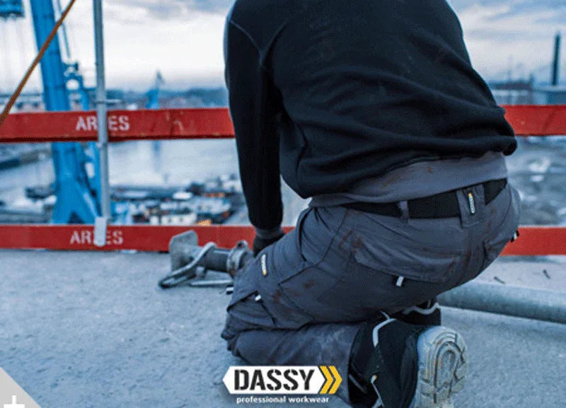 DASSY Oxford 200444 Kneepad Holster Pocket Work Trousers Navy Blue - Bobobiy