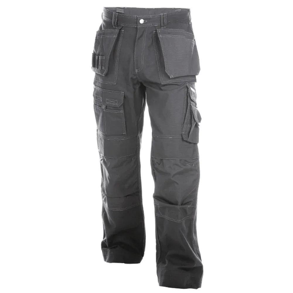 DASSY Texas 200595 Canvas Holster Pocket Kneepad Trousers Cement Grey, 43" Waist 34" Leg - Bobobiy