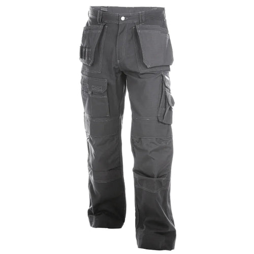 DASSY Texas 200595 Canvas Holster Pocket Kneepad Trousers Cement Grey, 43" Waist 34" Leg - Bobobiy