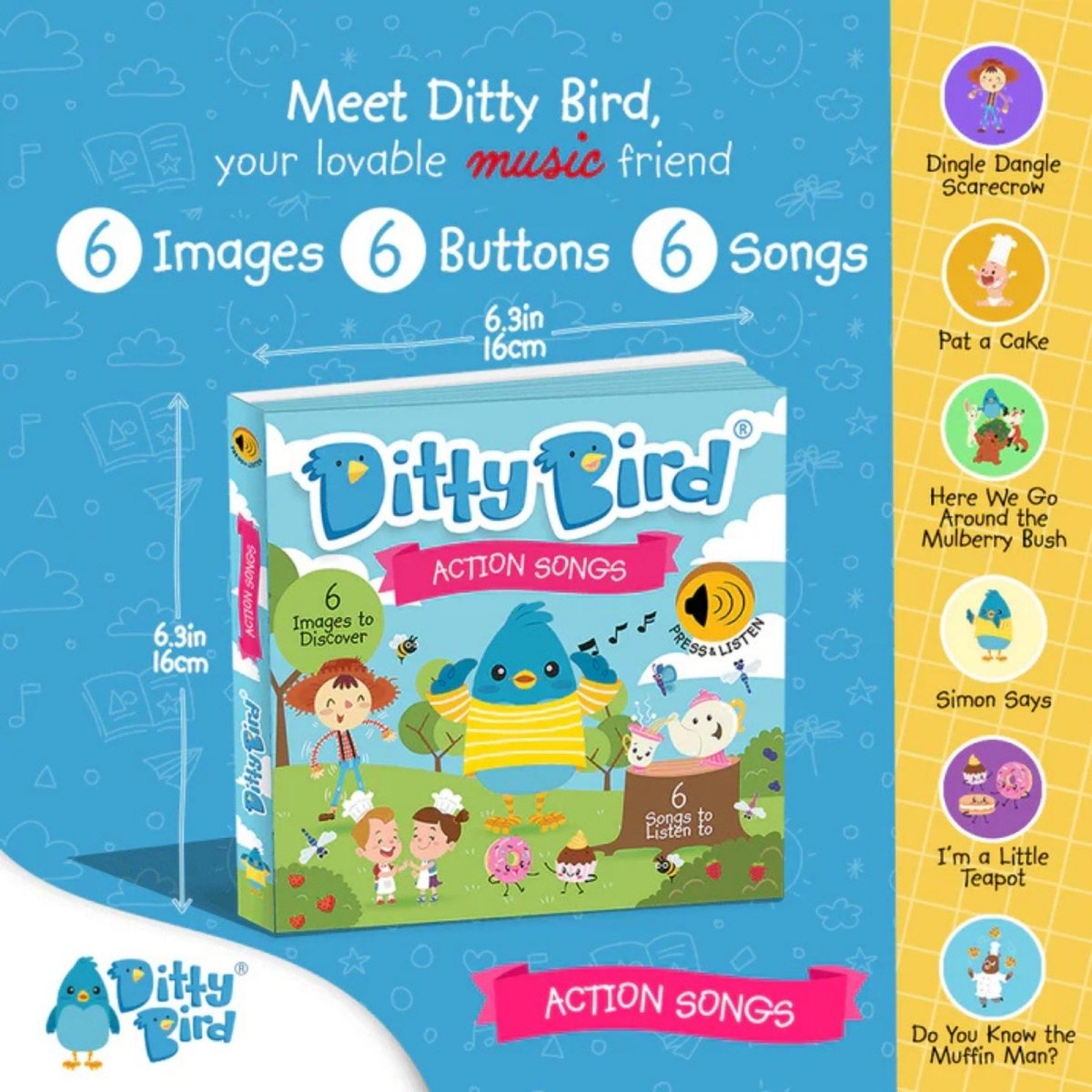 Ditty Bird Action Songs Book