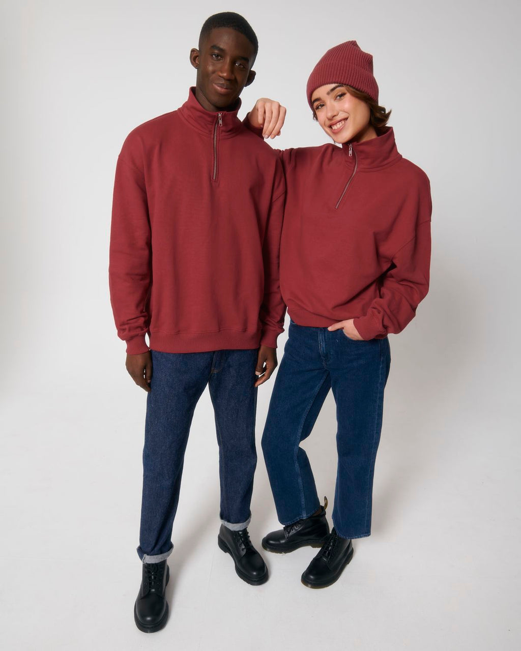 Organic Boxy Quarter Zip Sweatshirt: Unisex