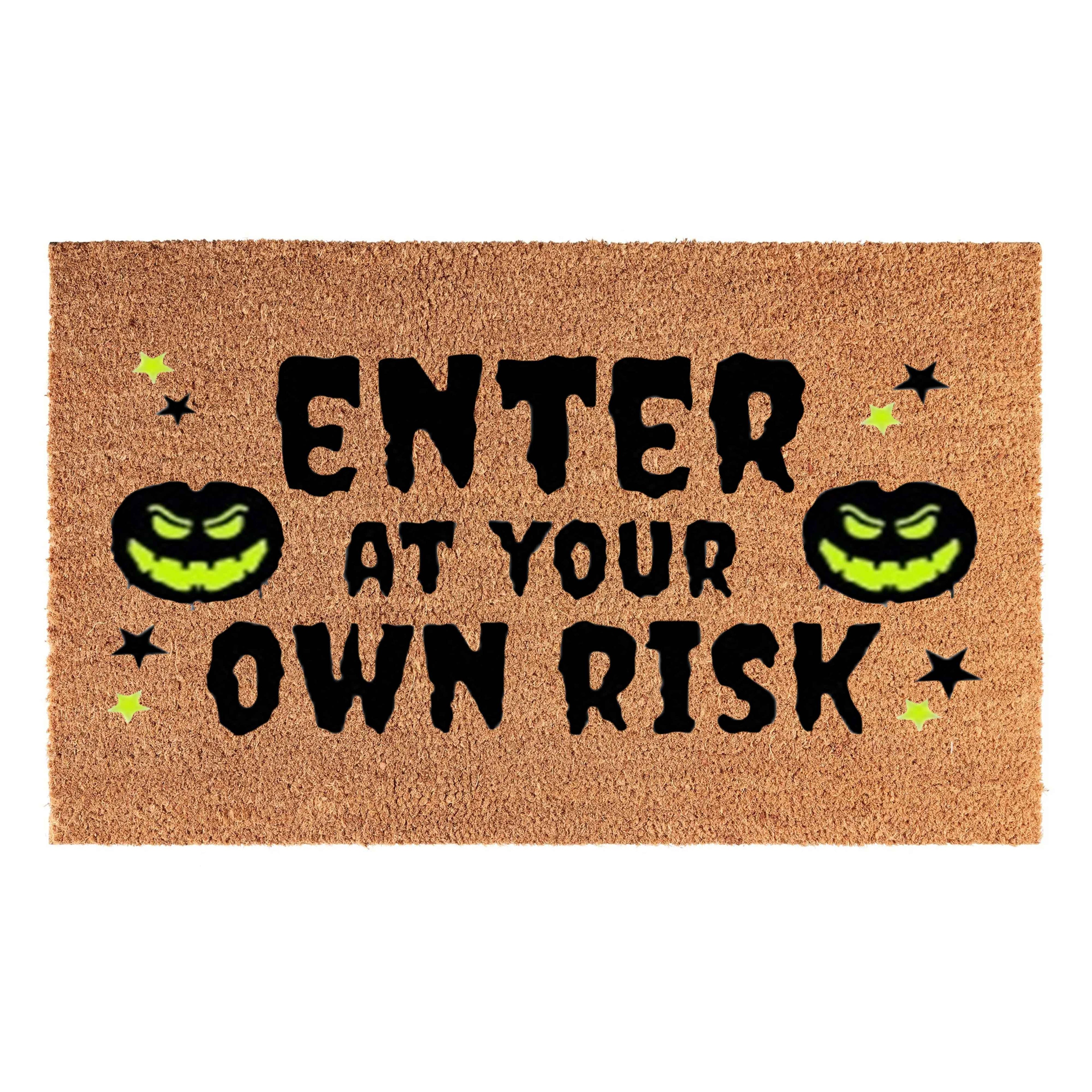 Halloween Doormat 60cm x 40cm - 'Enter At Your Own Risk'