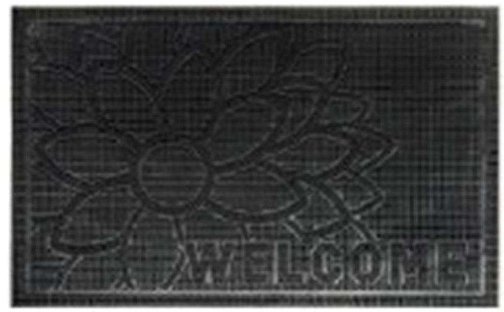 Rubber Doormat 60cm x 40cm - 'Welcome' (Flower)