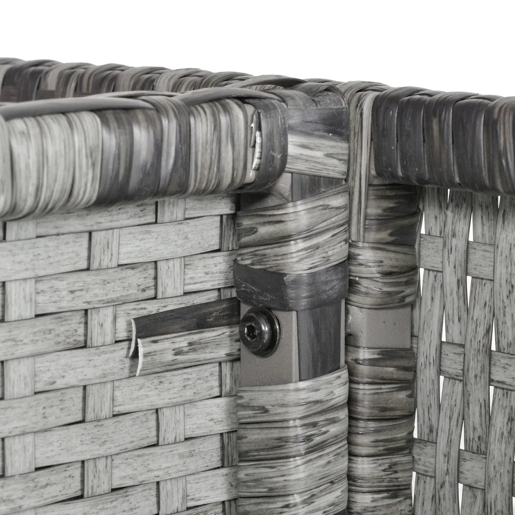 8-Seater Rattan Dining Set Garden Furniture Cushion Seat Woven Rattan Grey - Bobobiy